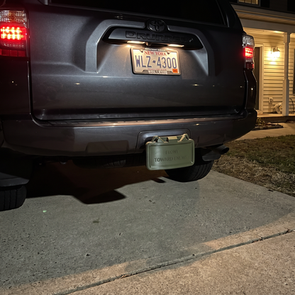 Claymore Hitch Cover — "Front Toward Enemy" Hitch Cover